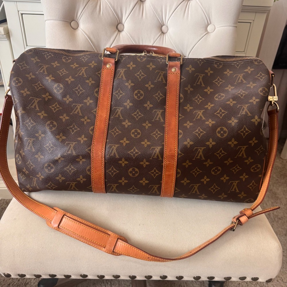 Louis Vuitton Brown Monogram Keepall Bandouliere 50 Duffel Bag - Picture 2 of 16